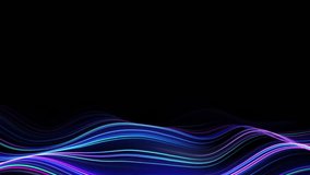 Multicolored wave lines looping on a black background. Light pulses on curved neon lines. Abstract animated background of a multicolored virtual ribbon glowing in the ultraviolet spectrum. - Powered by Shutterstock - Get 15% off with code: PIKWIZARD15