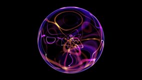Abstract energetic glowing plasma ball with electric multicolored charges inside. Neon blue magic ball with particles on dark background. Glass shiny sphere with electricity. 4k 60fps looped backdrop - Powered by Shutterstock - Get 15% off with code: PIKWIZARD15