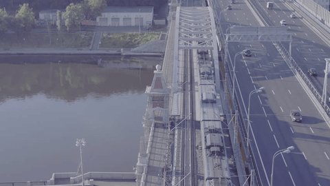 Drone View Railway Bridge Park by City