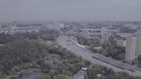 Drone Panorama Railway Residential District Park D Log