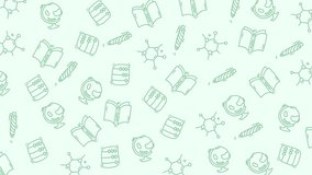 Pattern featuring book, globe, pencil, molecule, and register illustrations. Perfect for educational or scientificthemed designs, presentations, or web backgrounds. - Powered by Shutterstock - Get 15% off with code: PIKWIZARD15