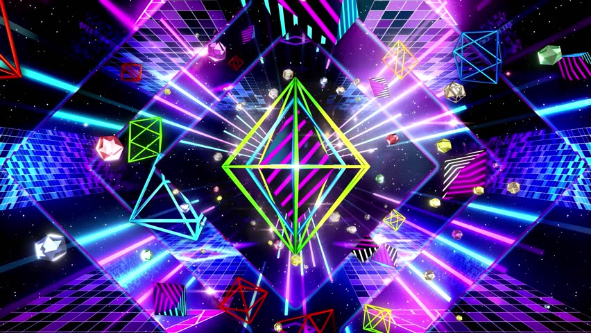 Abstract Disco Shapes Animation Video Background