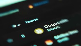 Close-up of a smartphone showing scrolling through meme coins on a cryptocurrency market platform, highlighting digital finance and crypto trends. - Powered by Shutterstock - Get 15% off with code: PIKWIZARD15