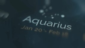 Animated representation of Aquarius, the eleventh astrological sign, highlighting zodiac, astrology, horoscope, and celestial symbolism. - Powered by Shutterstock - Get 15% off with code: PIKWIZARD15