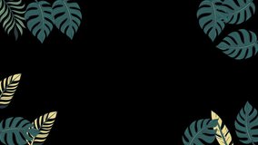 Vibrant tropical leaf pattern featuring lush foliage and artistic design elements against a sleek black background, perfect for creative projects and stylish decor. - Powered by Shutterstock - Get 15% off with code: PIKWIZARD15