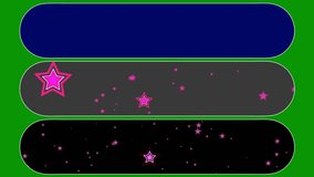 Dynamic Animation of Isolated Falling Stars, Snowflakes, and Heart Symbols: A Festive Visual Journey Celebrating Seasonal Green Screen title bar shape animation. Text bar vertical and horizontal 4K - Powered by Shutterstock - Get 15% off with code: PIKWIZARD15