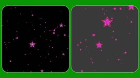 Dynamic Animation of Isolated Falling Stars, Snowflakes, and Heart Symbols: A Festive Visual Journey Celebrating Seasonal Green Screen title bar shape animation. Text bar vertical and horizontal 4K - Powered by Shutterstock - Get 15% off with code: PIKWIZARD15