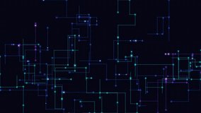 Futuristic circuit board animation with glowing energy pulses and neon electronic pathways in blue cyan purple tech design - Powered by Shutterstock - Get 15% off with code: PIKWIZARD15