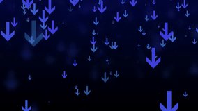 Blue world map with down arrows and dollar signs, symbolizing global economic growth - Powered by Shutterstock - Get 15% off with code: PIKWIZARD15