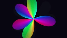 Rotating Rainbow Flower Shape Abstract Graphic Loop Background - Powered by Shutterstock - Get 15% off with code: PIKWIZARD15