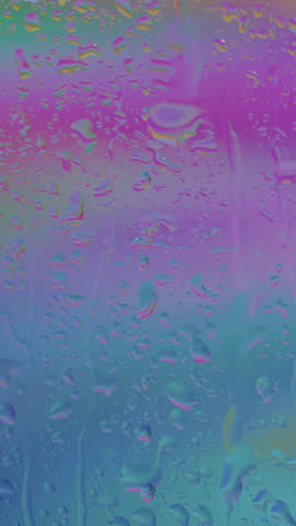 Rain-splattered windowpane with water droplets gently sliding in dim evening light, moody soft focus, ambient atmosphere, soothing scene, perfect for cinematic, introspective, melancholic visuals.