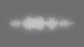 Glowing Sound Wave Graphic Animation, A glowing sound wave graphic with a white background, featuring vertical lines representing sound frequencies - Powered by Shutterstock - Get 15% off with code: PIKWIZARD15