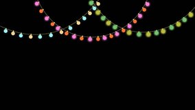 Colorful Christmas Light Bulb String Glowing on Black Background for Festive Party and Holiday Decoration - Powered by Shutterstock - Get 15% off with code: PIKWIZARD15