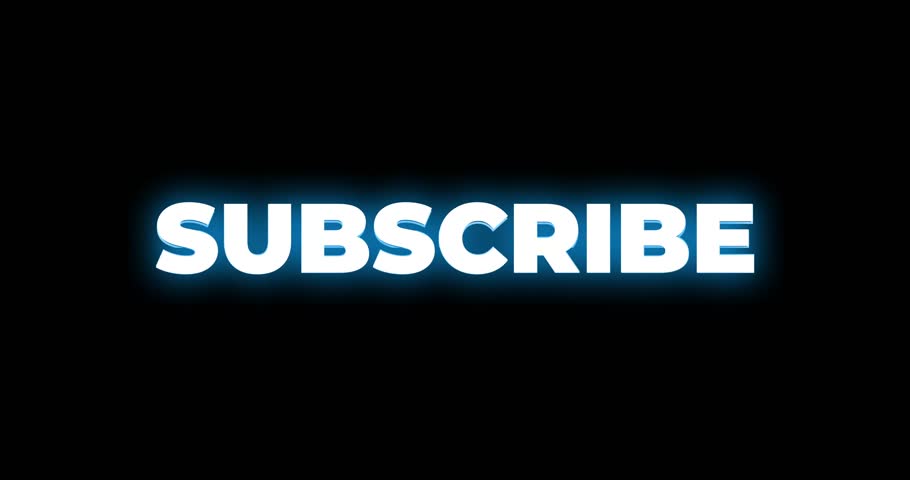 Glowing Neon Subscribe Text Animation with Dynamic Outline Motion, Vibrant Call-to-Action Typography Effect for YouTube Intros, Social Media Videos, and Channel Promotion Graphics