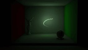 Mesmerizing art installation featuring a dynamic light trail, offering a captivating visual experience within a modern, vibrant studio. Perfect for creative projects. - Powered by Shutterstock - Get 15% off with code: PIKWIZARD15