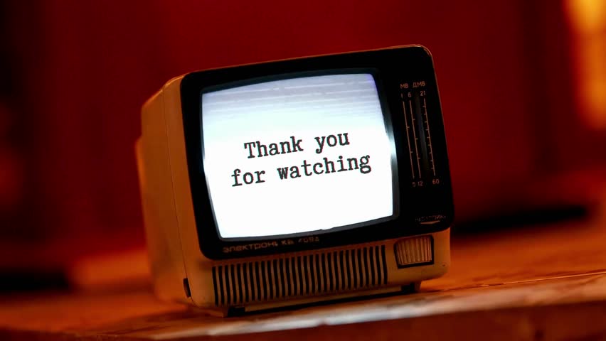 Warm Red Vintage TV End Screen Youtube Thanks for Watching