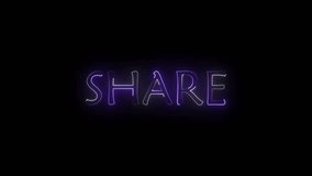 Glowing text neon share icon on black background. Social Media elements.  - Powered by Shutterstock - Get 15% off with code: PIKWIZARD15
