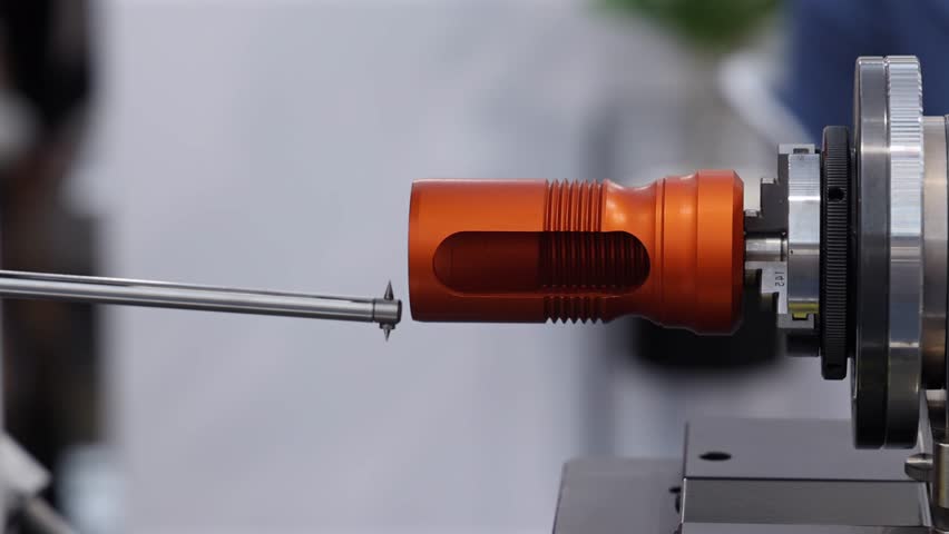 Automated Surface Probe Testing Orange Aluminium Part Techn