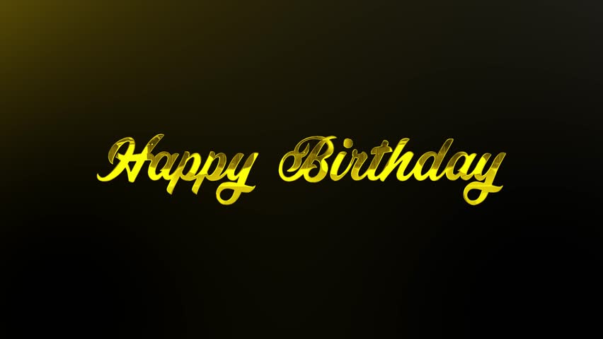 Elegant Gold Calligraphy Happy Birthday Text with Falling Square Confetti | Party Celebration Opener Animation 4K