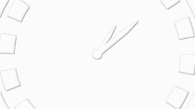 Modern minimalist white clock animation symbolizing urgency and speed. Abstract visualization of time lapse or a fast-moving time cycle	
 - Powered by Shutterstock - Get 15% off with code: PIKWIZARD15