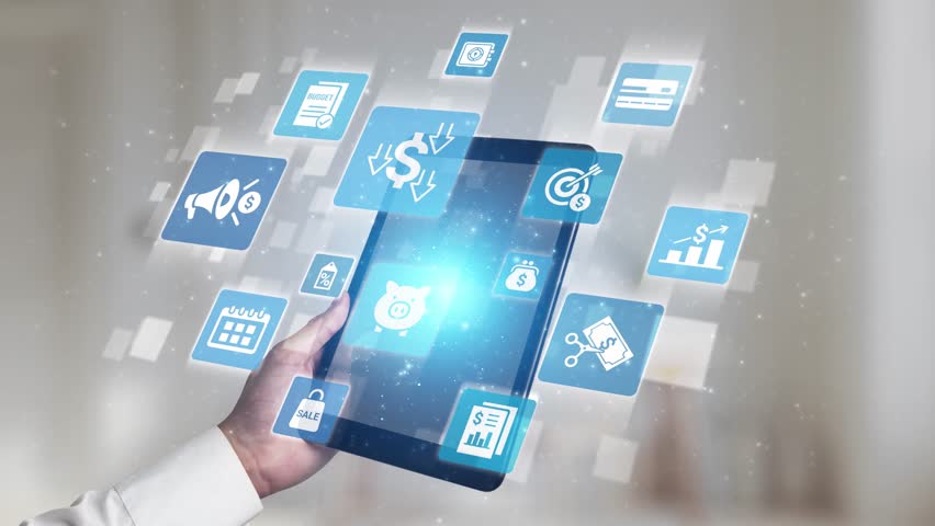 Modern budgeting and financial management icons showing finance, savings, tax, and planning. Budget supports business strategy, budget helps growth, and budgeting ensures financial control. Gist