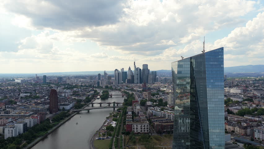 Aerial footage of Frankfurt