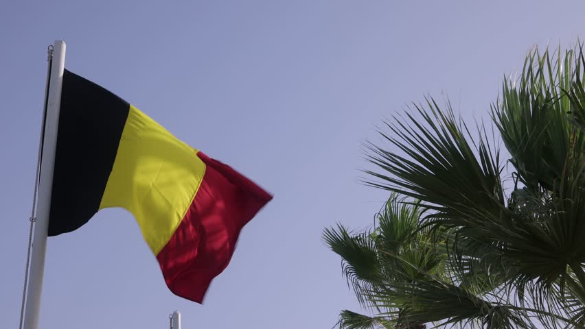 Belgium flag slowed down footage