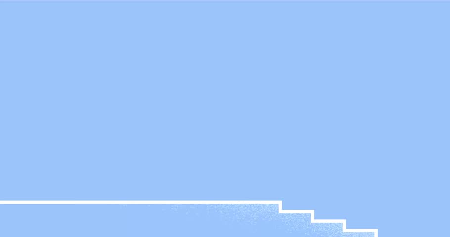 Job offer concept. Moving banner with woman climbing ladder to new workstation with computer. Hiring talented employee. Headhunting and recruitment. Career opportunity. Flat graphic animated cartoon