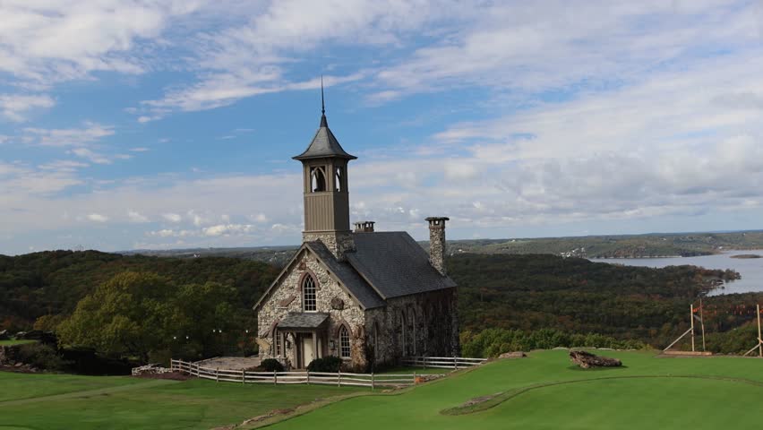 Cloudy view of the Chapel of the Ozarks at Missouri