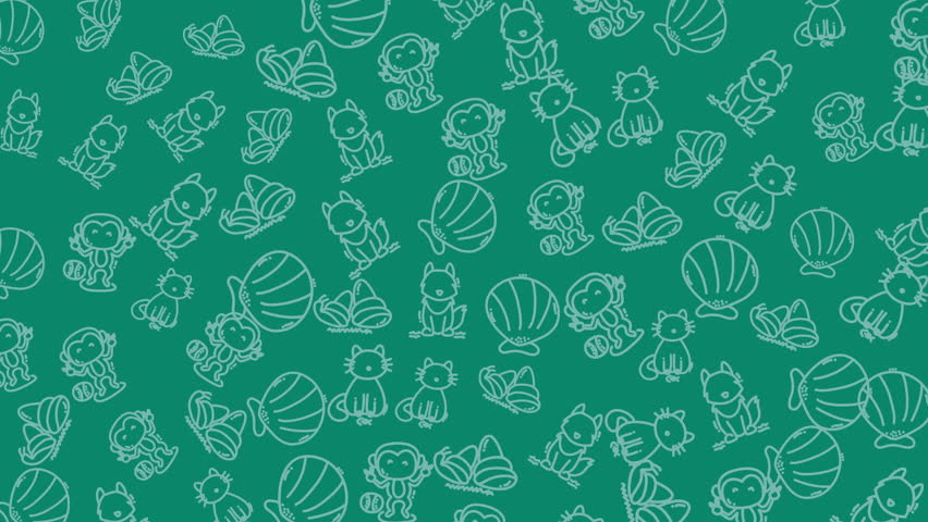 Adorable seamless animal pattern featuring hand-drawn fox, monkey, cat, and whale illustrations. Perfect for kids’ design, fabric prints, wallpapers, wrapping papers, and playful backgrounds.