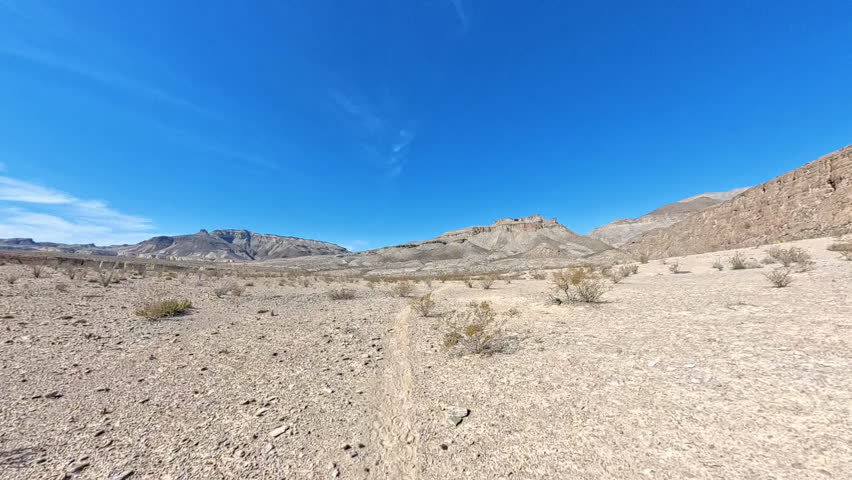 Walking Over Flat and Dry Trail in Big Bend National Park