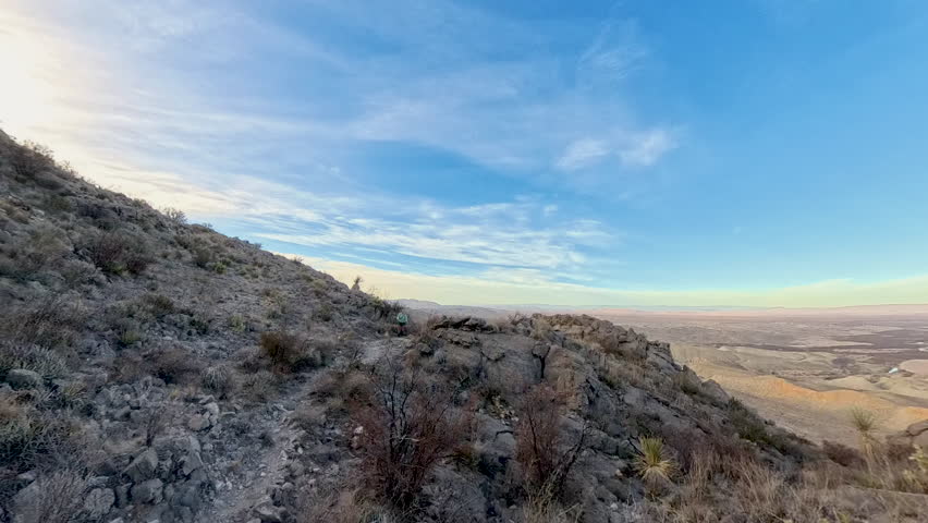 Woman Hikes on Mariscal Canyon Rim Trail