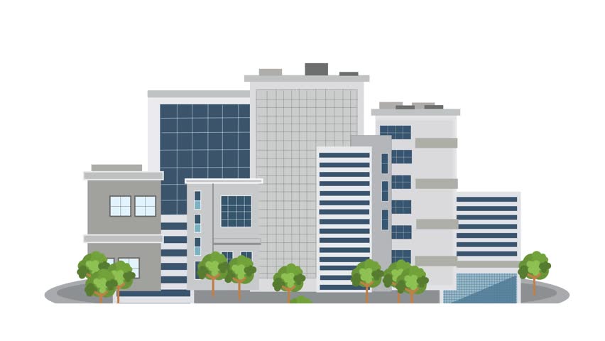 Modern Urban Landscape Illustration with a Dynamic City Pop up Appearance, Featuring Contemporary Buildings and Greenery for Design Projects and Digital Media	