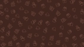 Festive snowmen hats and gifts pattern on a brown background. Perfect for winter holidaythemed designs, wrapping paper, and greeting cards. - Powered by Shutterstock - Get 15% off with code: PIKWIZARD15