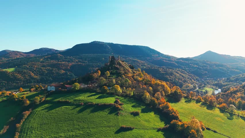 Aerial shot above the Chateau d