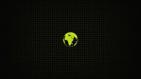 Futuristic Digital Globe Radar Interface with Yellow Glow and Grid Background .Animated digital globe radar with yellow glow overlay and moving grid representing futuristic technology. - Powered by Shutterstock - Get 15% off with code: PIKWIZARD15