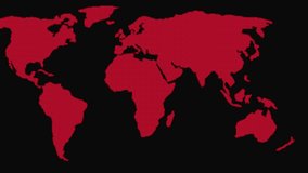 Red World Map With Breaking News Text Overlay On animation Black Background global information. Animated red world map with flashing breaking news banner, global event update design in motion. - Powered by Shutterstock - Get 15% off with code: PIKWIZARD15