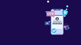 Animated Smartphone Illustrating Two Factor Authentication And One Time Password Concepts With Copy Space. Perfect For Cybersecurity, Mobile App Security, Online Verification, Digital Authentication. - Powered by Shutterstock - Get 15% off with code: PIKWIZARD15