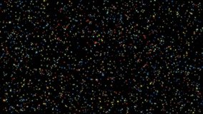Rainbow microparticles, moving slowly against a black background. Colorful shiny particles. Multi-colored dots drifting in a dark space. - Powered by Shutterstock - Get 15% off with code: PIKWIZARD15