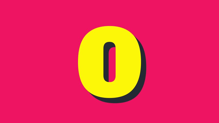30 second stopwatch timer with bright bold yellow number with dark shadow on pink background perfect for short timers, and creative video openers or presentation