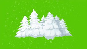 Snow covered christmas trees with gentle falling snow over green screen background creating peaceful winter feel - Powered by Shutterstock - Get 15% off with code: PIKWIZARD15