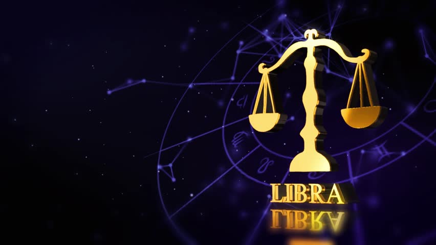 Libra zodiac star sign illustration featuring the constellation and symbolic scales, representing balance, harmony, and astrological traits.