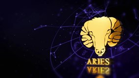 Aries zodiac star sign illustration featuring the constellation and symbolic ram, representing courage, energy, and astrological traits. - Powered by Shutterstock - Get 15% off with code: PIKWIZARD15