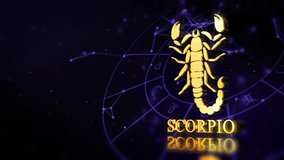 Scorpio zodiac star sign illustration featuring the constellation and symbolic scorpion, representing mystery, intensity, and astrological traits. - Powered by Shutterstock - Get 15% off with code: PIKWIZARD15