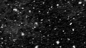 4K Heavy Snow Fast Blowing, Intense Winter Storm, Blizzard, Diagonal Flying Snowflakes, Seamless Loop Animation with Black Background, High Speed Snowstorm - Powered by Shutterstock - Get 15% off with code: PIKWIZARD15
