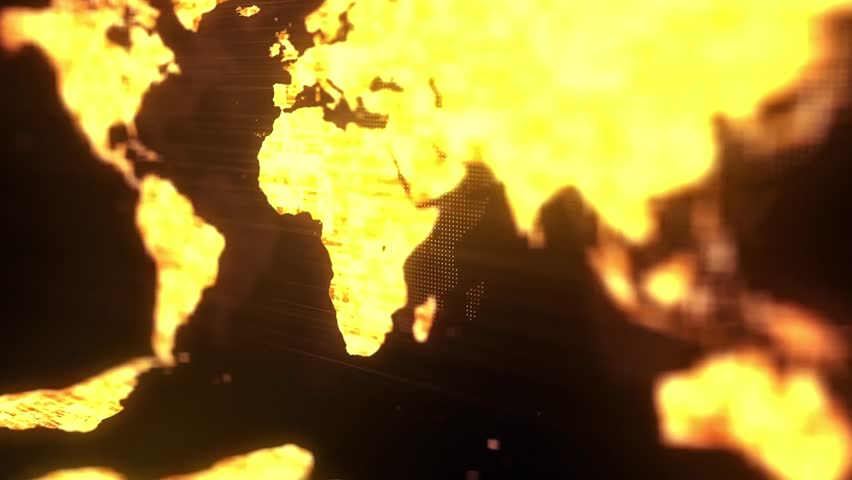 Yellow-golden digital world map, animated seamless looping background, futuristic virtual globe visualization for tech and global concepts. - Powered by Shutterstock - Get 15% off with code: PIKWIZARD15