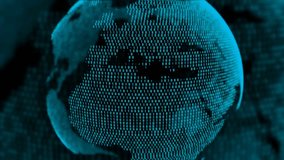 Exclusive news alert text over a digital globe made of binary numbers, cyan and blue animation, futuristic broadcast and tech visuals. - Powered by Shutterstock - Get 15% off with code: PIKWIZARD15