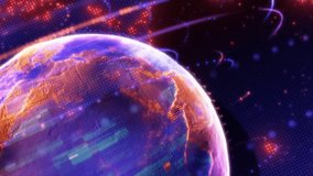 Vibrant neon spinning globe animation with seamless looping, colorful Earth globe rotating in dynamic futuristic style. - Powered by Shutterstock - Get 15% off with code: PIKWIZARD15