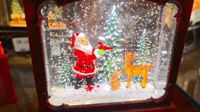 Christmas-Themed Snow Globe Lantern with Falling Snow Effect – 4K High Quality Footage - Powered by Shutterstock - Get 15% off with code: PIKWIZARD15