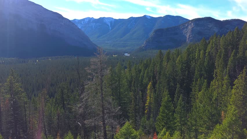 Banff National Park in Alberta, Canada with Majestic Mountain Scenery – 4K High Quality Footage